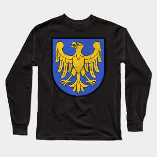 Vintage Faded/Distressed Style Poland/Silesian Voivodeship Flag Long Sleeve T-Shirt